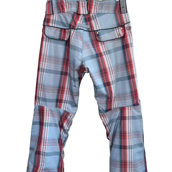 New Womens 686 Plaid Snowboard Pants Size M Gray & Red Insulated Waterproof Wint - Picture 2 of 16